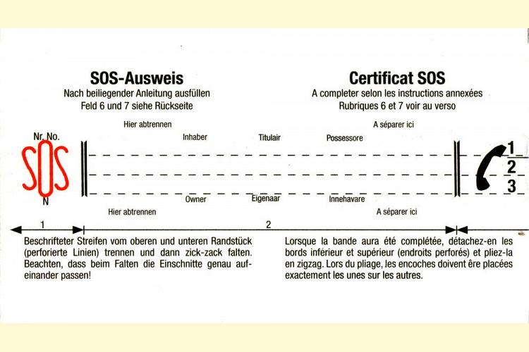 Ersatz Notfall-Pass für SOS Anhänger